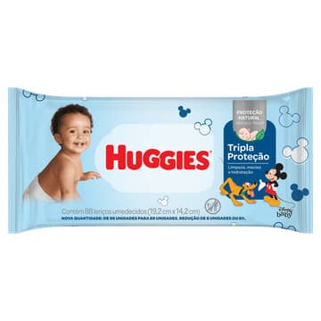 Lenço Umedecido Disney Baby Huggies Tripla Proteção Pacote 88 Unid