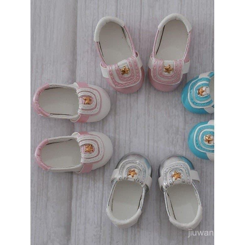 Sapatos para bonecas BJD, sapatos versáteis de couro PU para bonecas articuladas, sapatos de princesa com padrão de laço
