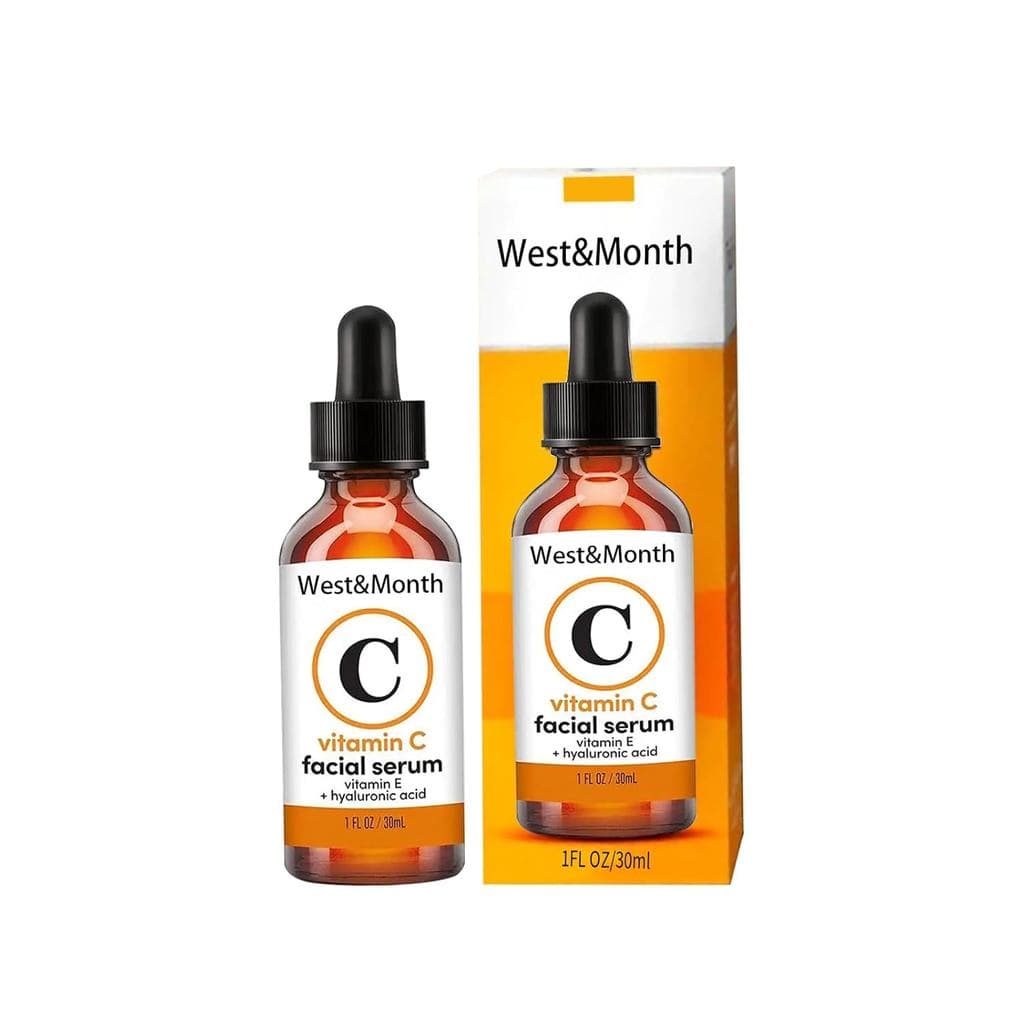 Sérum Facial de Vitamina C com Ácido Hialurônico, Pantenol e Vitamina E, Fórmula Hidratante e Iluminadora para Elasticid