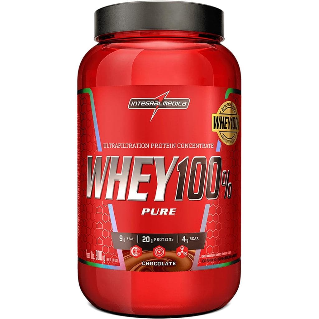 WHEY PROTEIN INTEGRALMEDICA WHEY 100% POTE 900G - SABOR CHOCOLATE