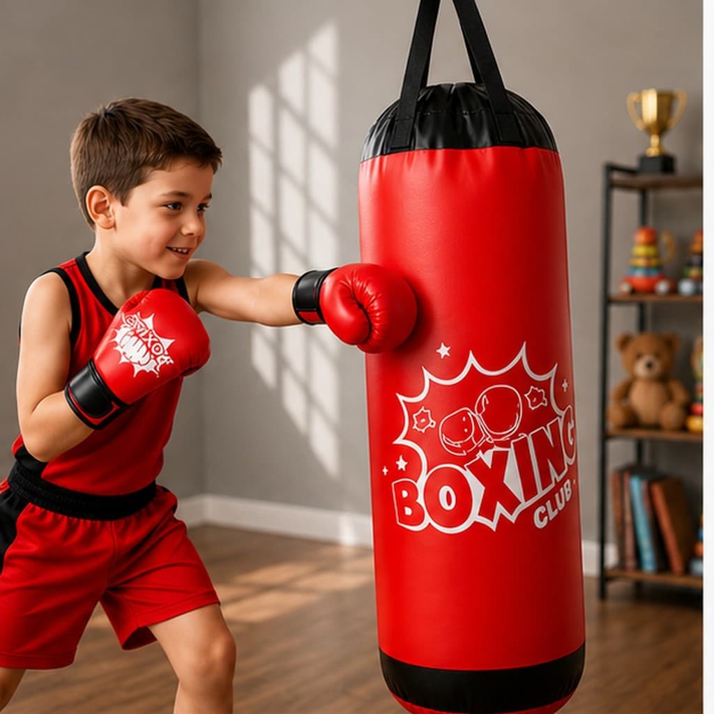 Kit Saco de Pancada Infantil com Luvas de Boxe – Brinquedo Educativo e Divertido