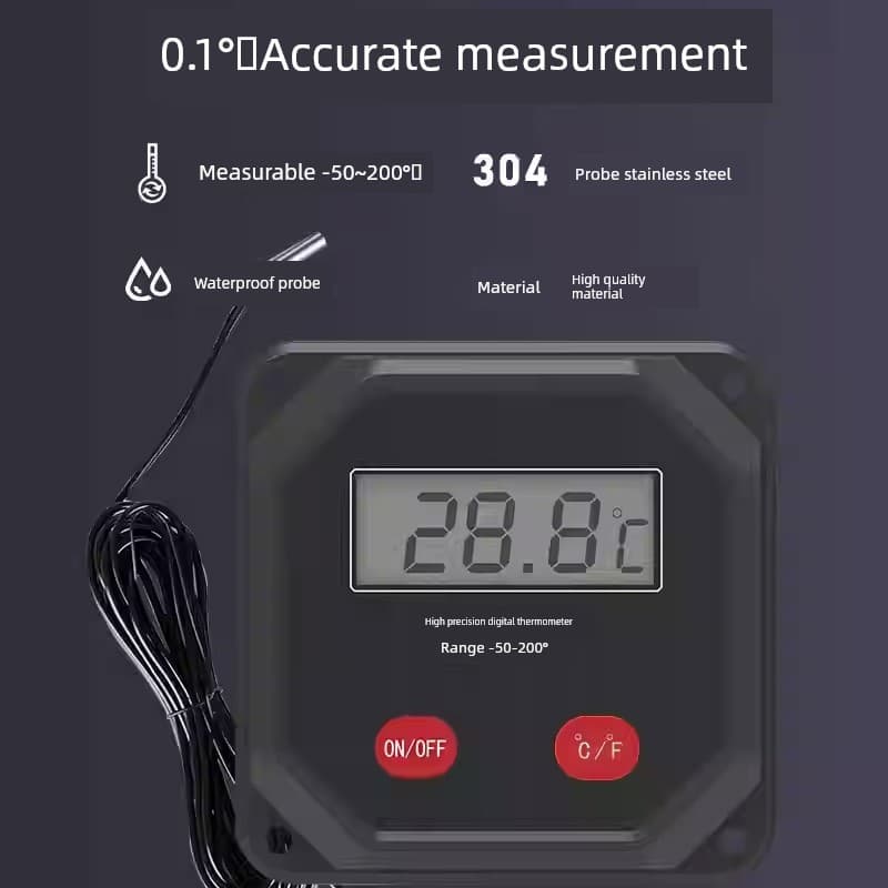 Termômetro De display Digital Industrial com linha De sonda, dispositivo De exibição eletrônica, termômetro De água, aqu