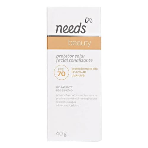Needs Beauty Protetor Solar Facial Fps 70 Bege Medio 40g Needs Solar Solar Massivo Facial Protetor Solar Needs Creme
