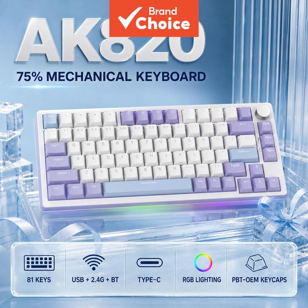 Teclado para jogos AJAZZ AK820 Teclado mecânico Estrutura em gaxeta Espuma de amortecimento de som de 5 camadas Placa