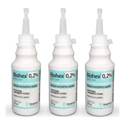 Kit C/3 Riohex 0,2% Aquosa Dermo Suave 100ml