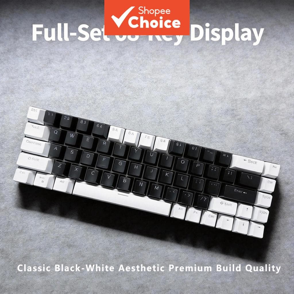 Keycap 68 Teclas Preto Branco ABS Keycaps Perfil OEM MX Cross 60 % Tampas De Teclado Mecânico