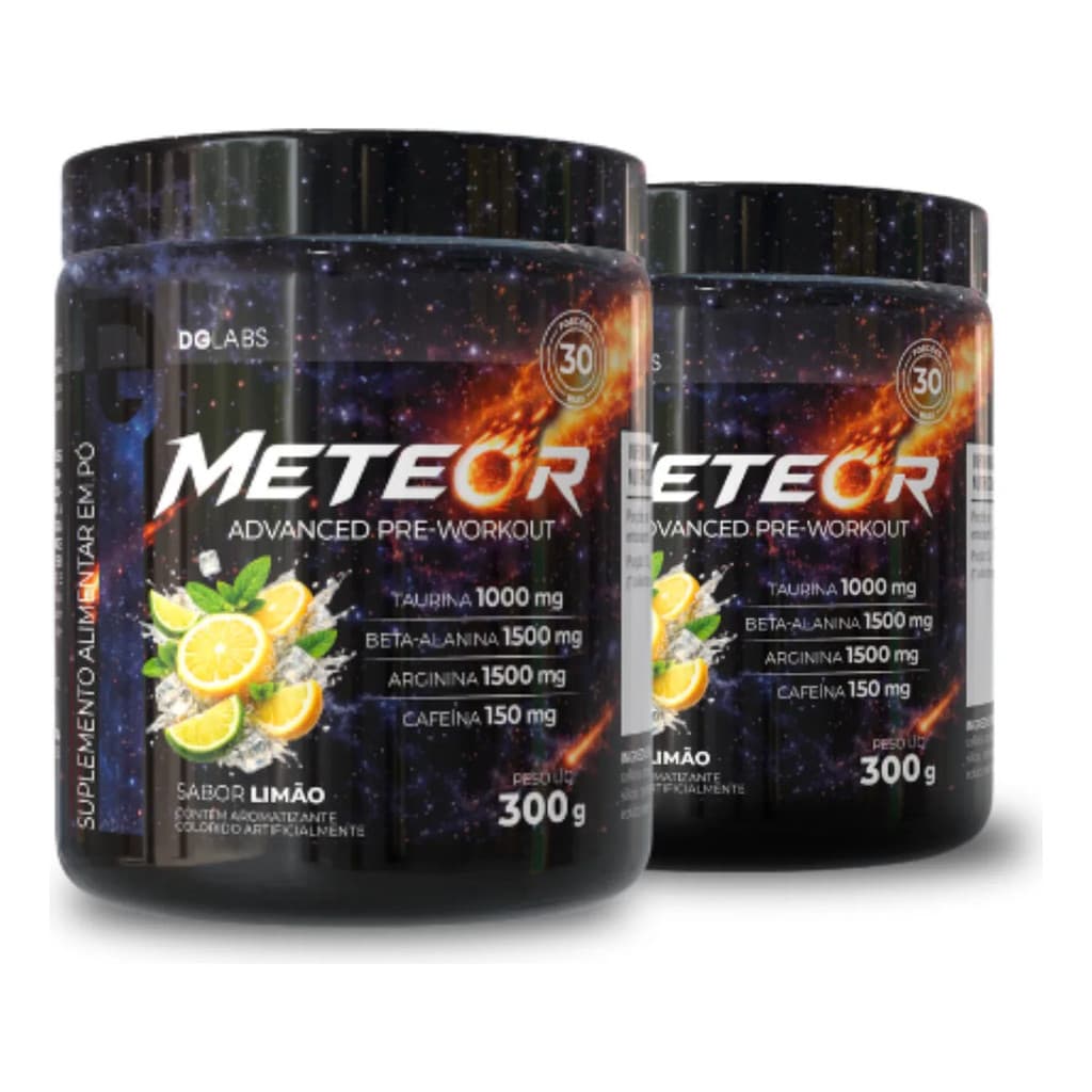 Kit 2x Pré-treino Meteor 300g Dg Labs Suplemento Para Treino
