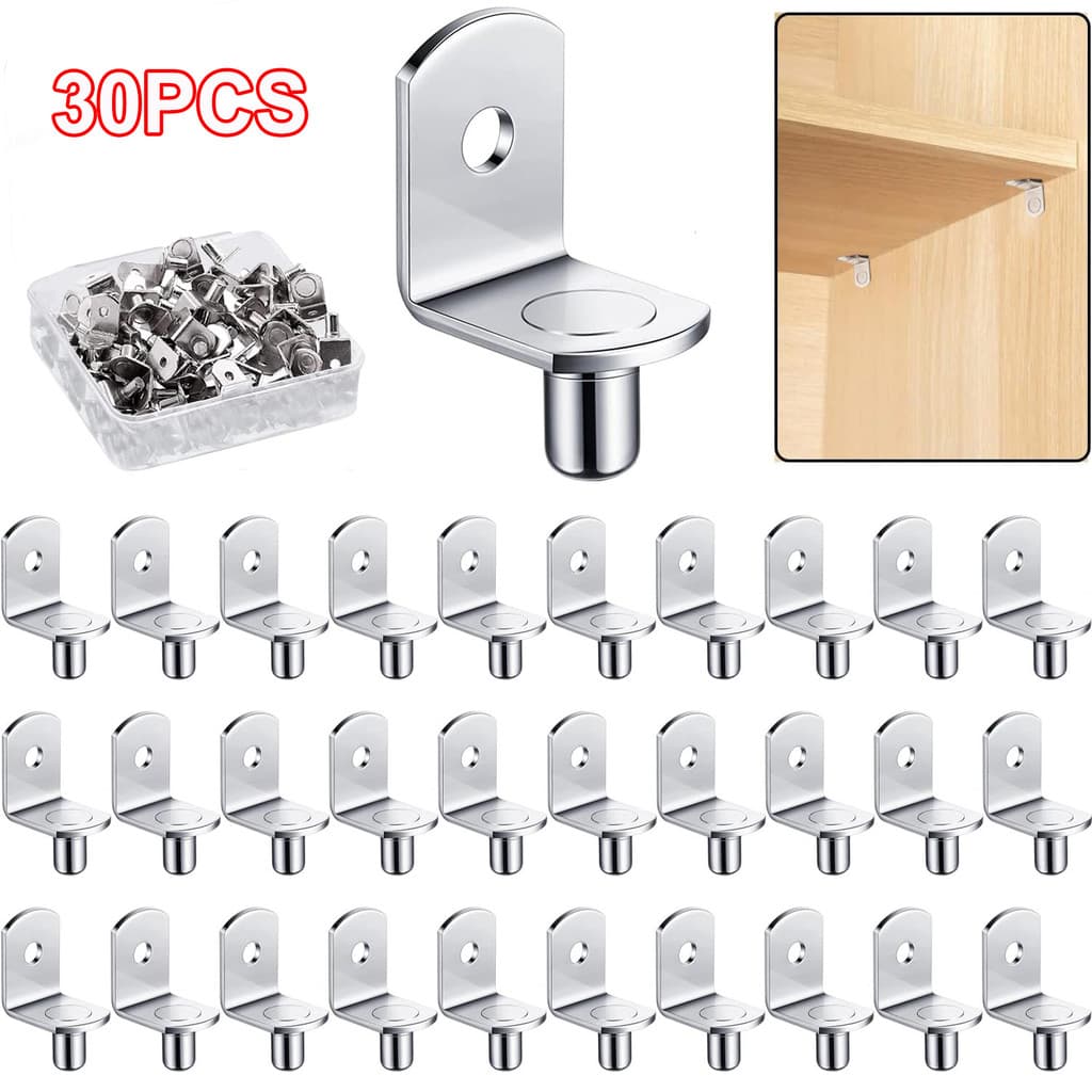 30 Pçs Suportes De Prateleira Suporte Studs Pegs 5mm Metal Pino Prateleiras Separador Móveis Montagem Na Parede Para Arm