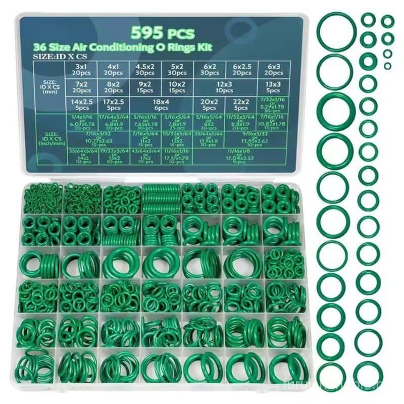 595 pçs caixa de reparo de anel de borracha carro ar condicionado O-ring caixa de reparo máquina conjunto de ferramentas