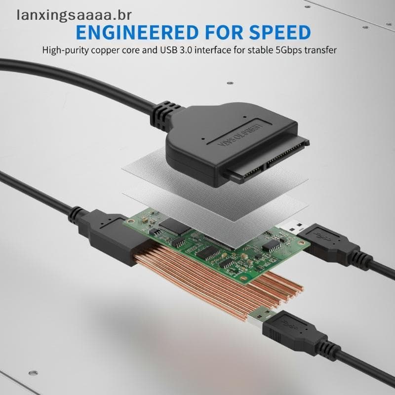 [LAXA] Adaptador SSD Externo HDD SATA Para USB 30 20 Disco Rígido De 25 Polegadas Configuração Rápida Transferência De D