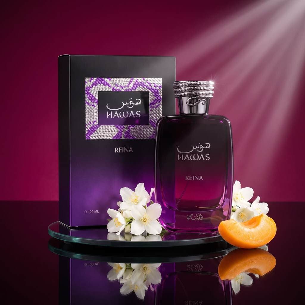 Perfume Árabe Hawas REINA Rasasi Feminino 100ml EDP Longa Fixação Importado Inspirado Olympea Absolu Doce Floral