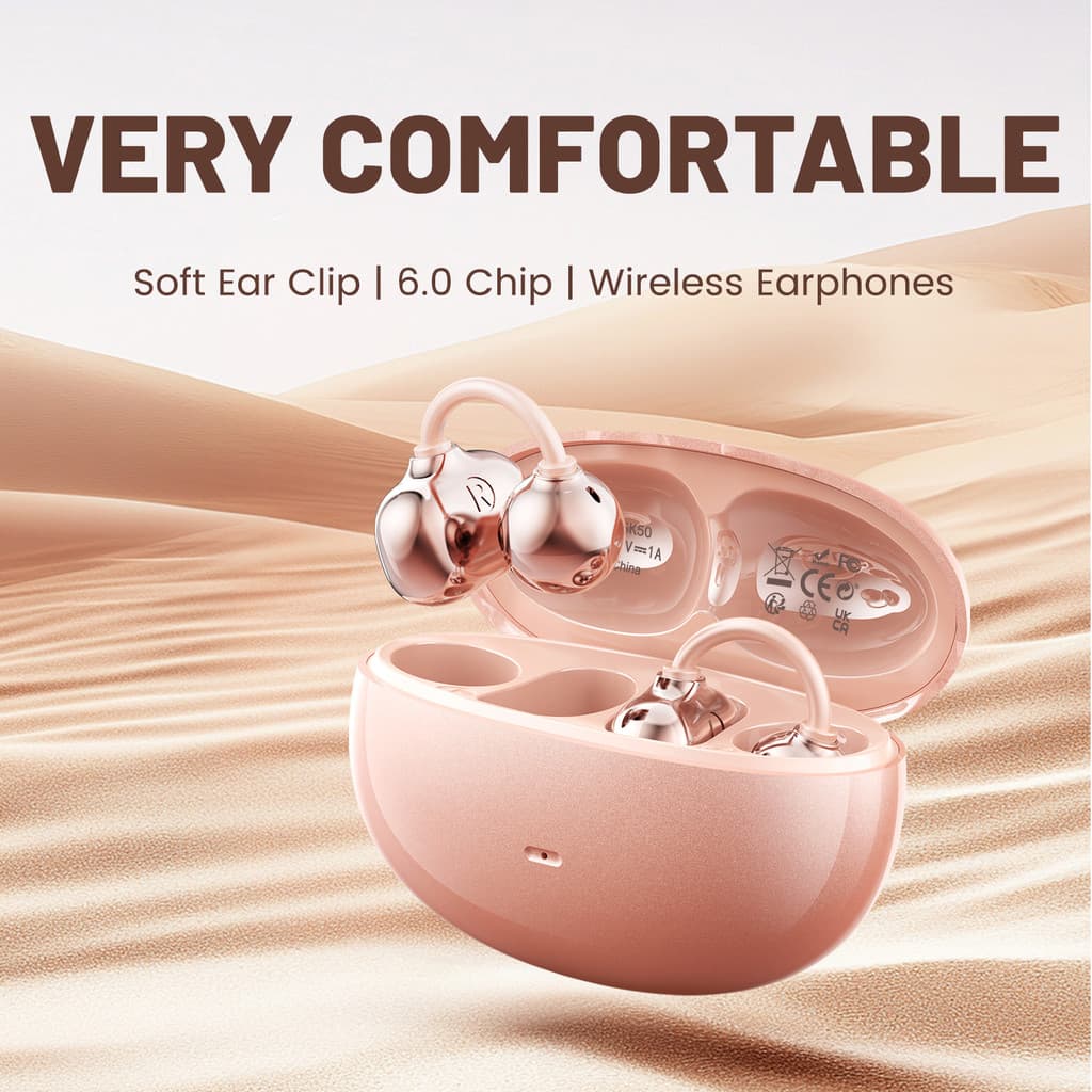 Fones de Ouvido SK50 Fones de Ouvido Abertos Bluetooth 5.4 Sem Fio HiFi Fones de Ouvido Gaming Microfone