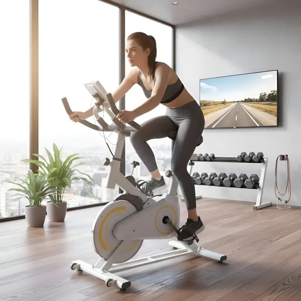 Bicicleta Ergometrica Spinning Sport Profissional Até 150kg Branco - Envio Imediato