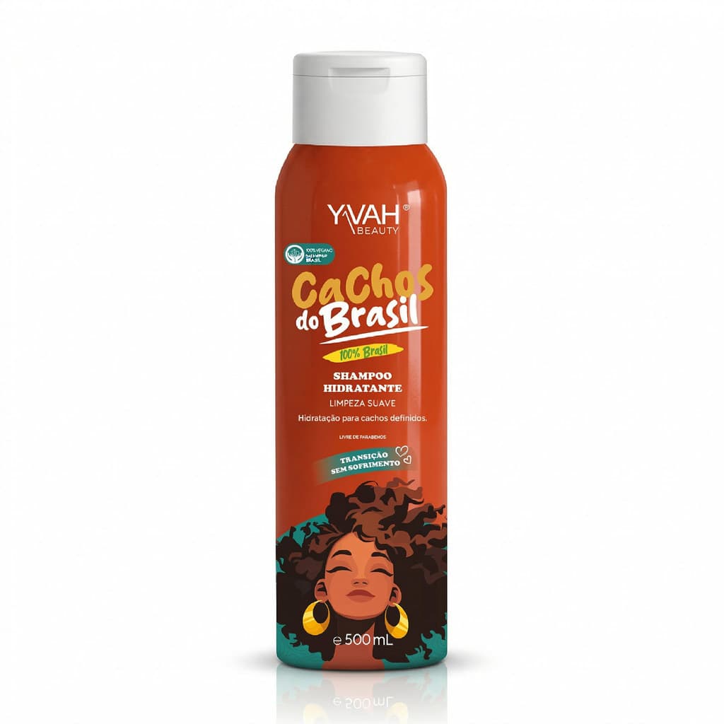Yvah - Shampoo Hidratante Cachos do Brasil 500ml - Definição e Hidratação - Cachos do Brasil