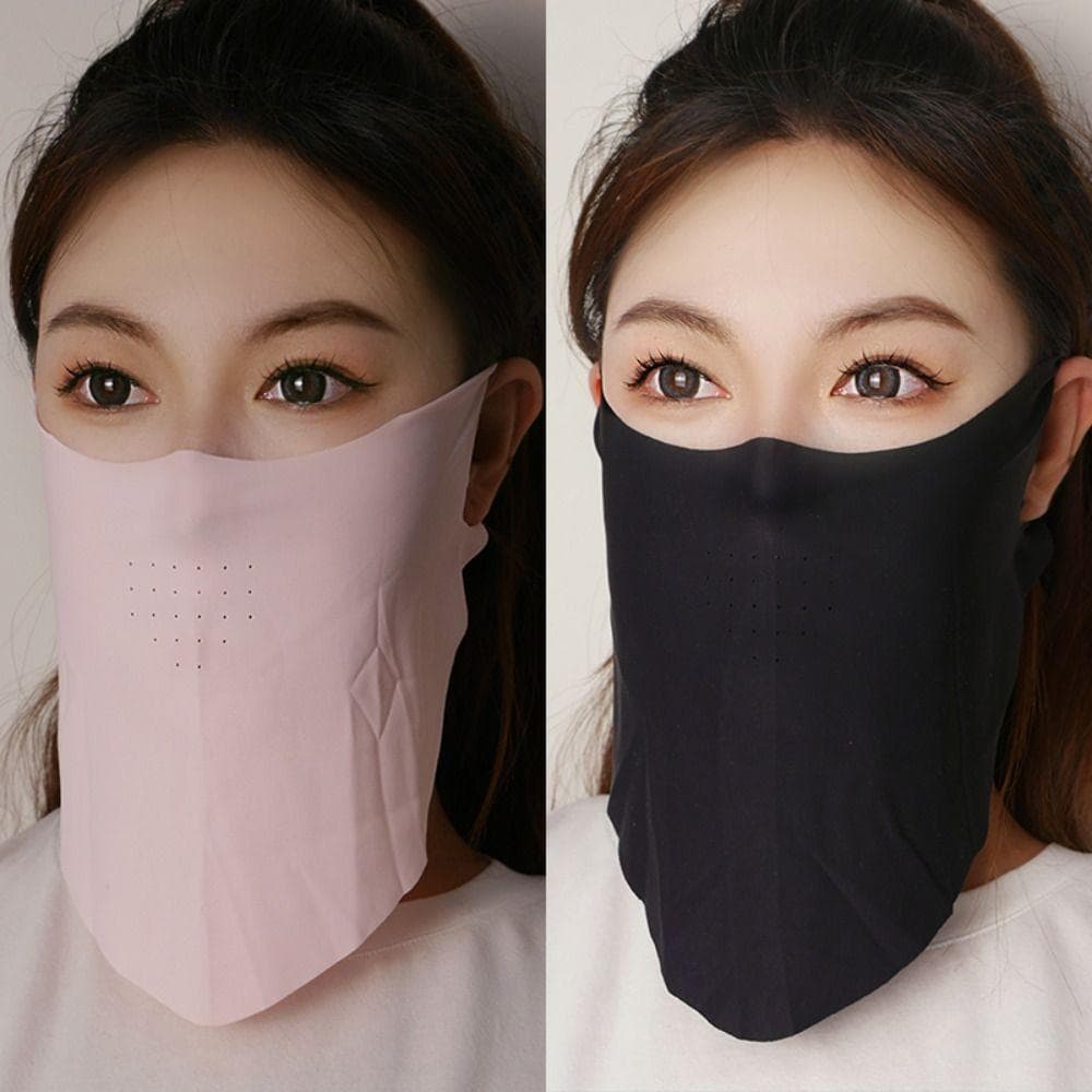 Máscara Protetora Solar TEVO , Lenços Faciais De Verão , De Seda Gelada De Cor Sólida , Lenço Facial Protetor Com Proteç