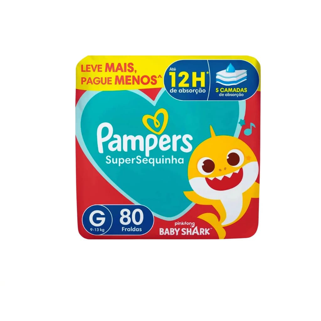 Fralda Infantil Pampers SuperSequinha G 80 unidades