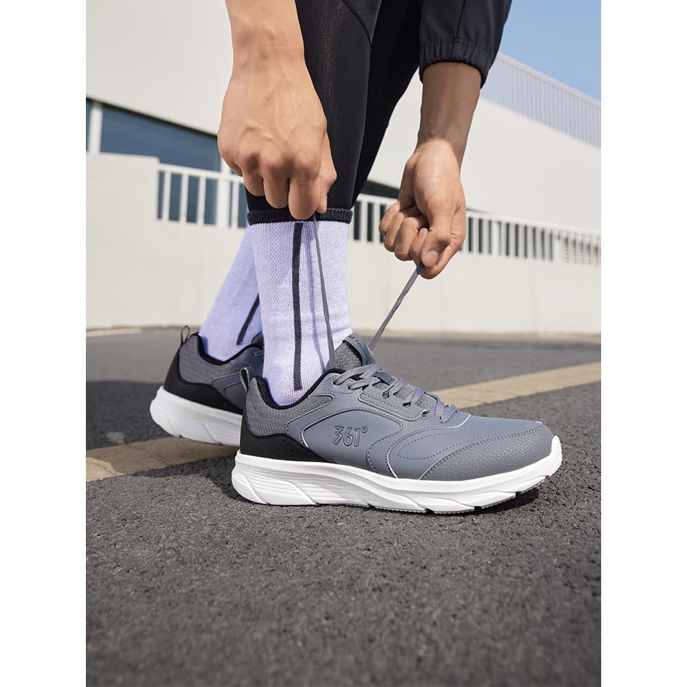 361°Tênis de corrida masculino cinza sapatos esportivos outono respirável absorção de choque leve tênis de corrida de me