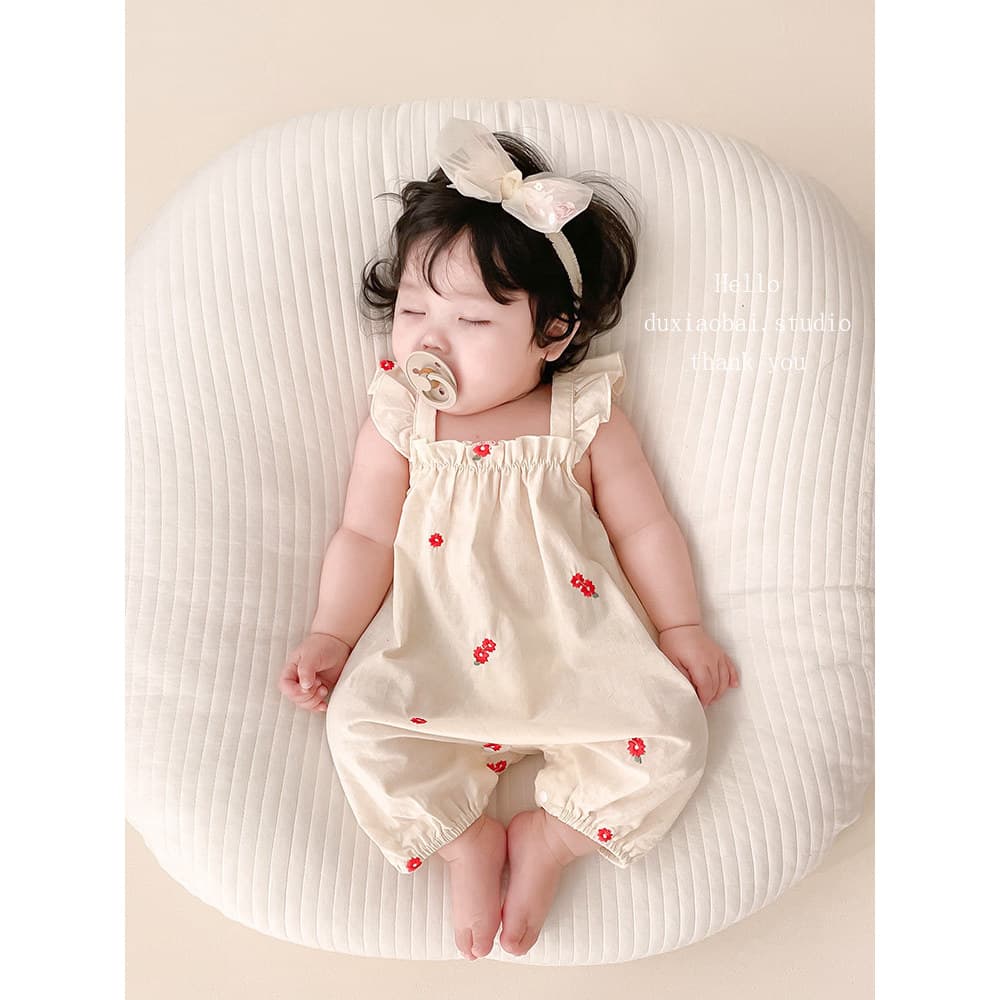 Bebê roupas de bebê verão macacão fino bebê menina sem mangas colete puro algodão macacão bebê verão estilingue macacão