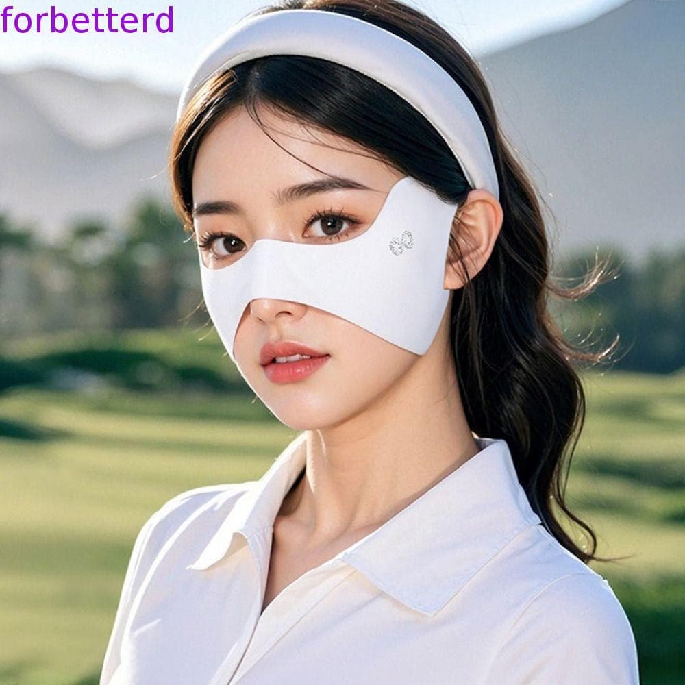 Máscara De Seda Gelada , Protetores Solares Finos Com Proteção UV , Véu Protetor Solar , Facial Elástica De Golfe De Cor