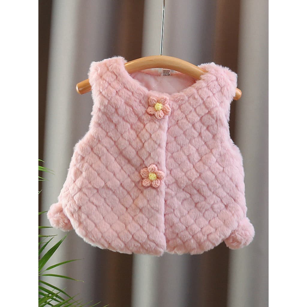 Roupas de bebê roupas de bebê outono inverno bebê menina colete engrossado exterior usar pequeno colete moda roupas infa