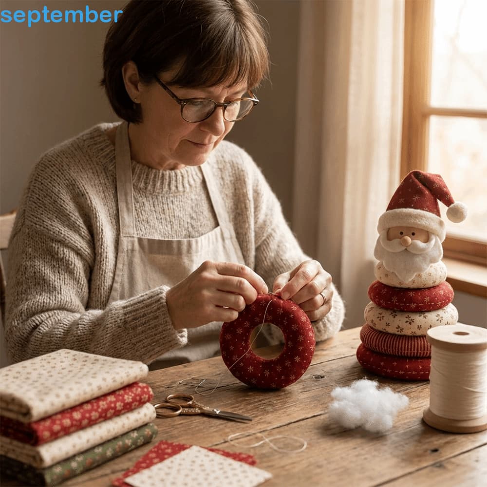 Setembrob Kits De Artesanato De Costura De Natal , Tecido Patchwork Artesanal , Kit De Boneca De Retalhos DIY , Macio