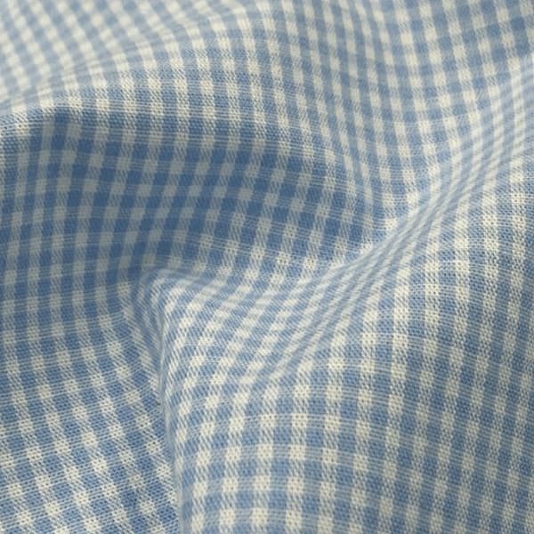Tecido Tricoline Fio Tinto Xadrez P Azul Claro Decoração Mesa Roupa Artesanato Patchwork Ateliê