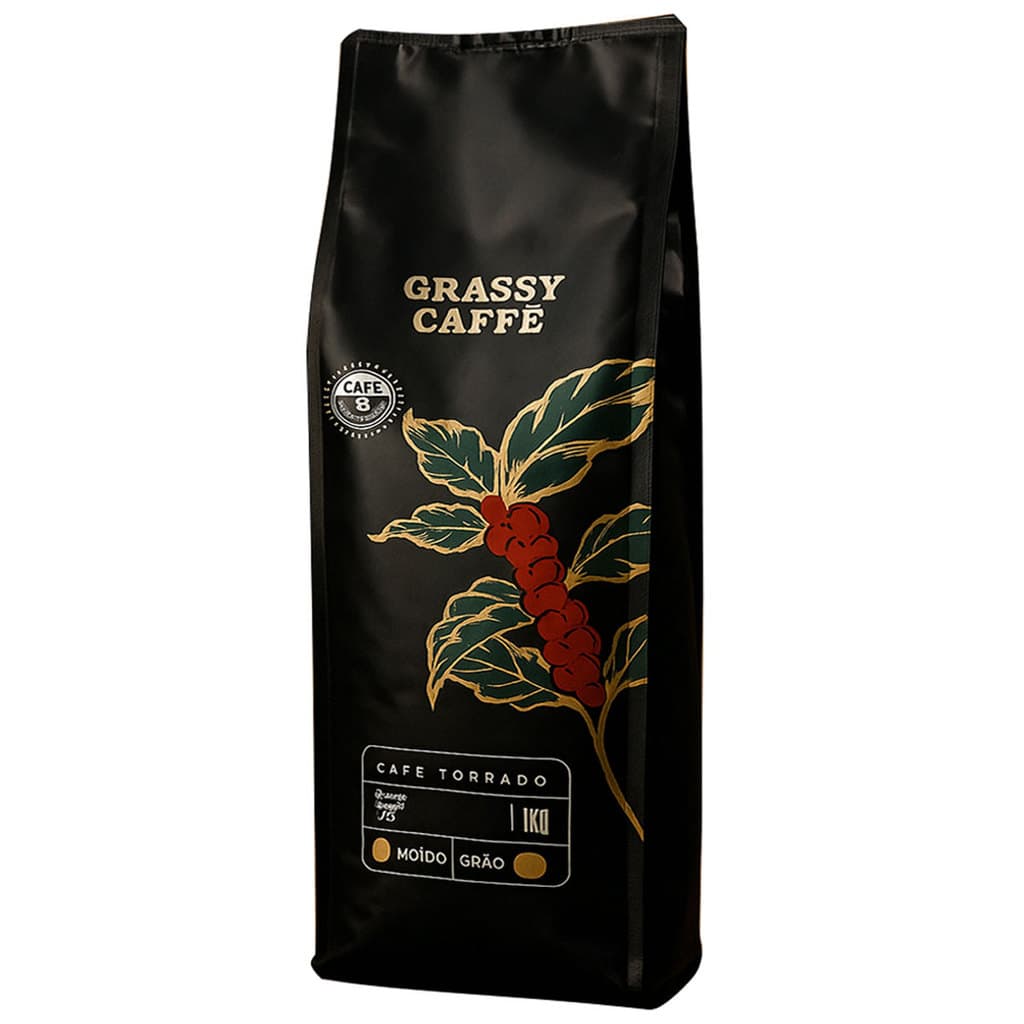 Café Em Grãos Torra Média Especial Conilon Mais Cafeína Grassy Café 1kg