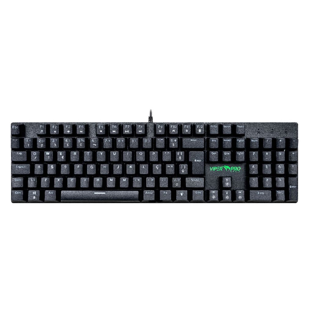 Teclado Mecanico Gamer Viper Pro Mamba RGB Switch Red Linear Silencioso Layout ABNT2