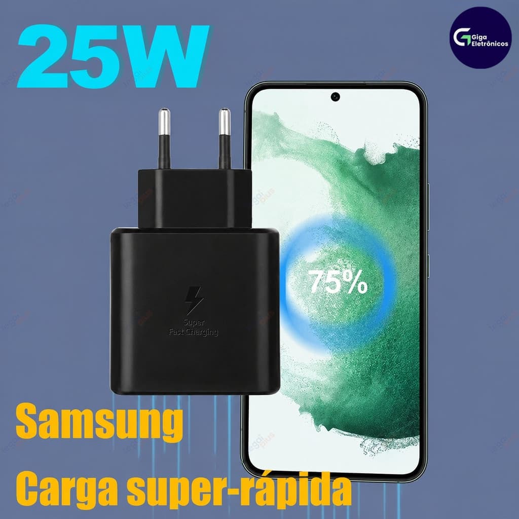 Carregador Rápido 45W  Tipo-C Original com Eficiência Energética