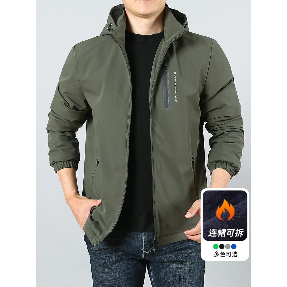Jaqueta masculina forro de lã outono inverno jaqueta masculina primavera outono meia-idade idosos Casual masculino com c