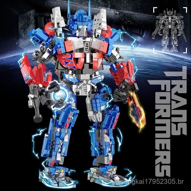 Robô Mecha Transformável Optimus Prime Bumblebee Compatível com Blocos de Montar Lego, Brinquedo Educativo para Montar, 