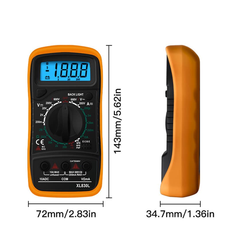 XL830L multímetro digital multímetro Multi-função resistência instrumento de medição de tensão portátil Display digital 