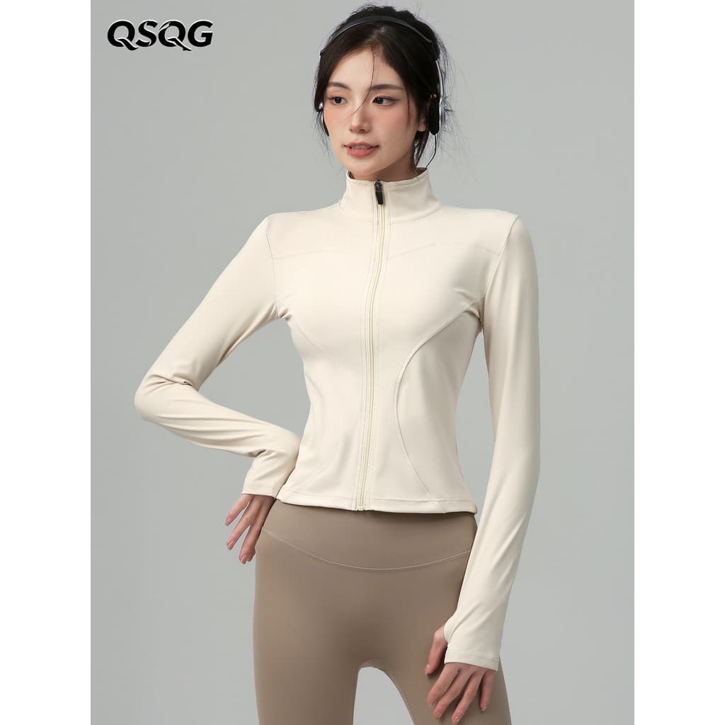 Gola alta roupas de Yoga jaqueta feminina cintura estreita magro ajuste mais magro olhar All-Match roupas de Fitness Tra