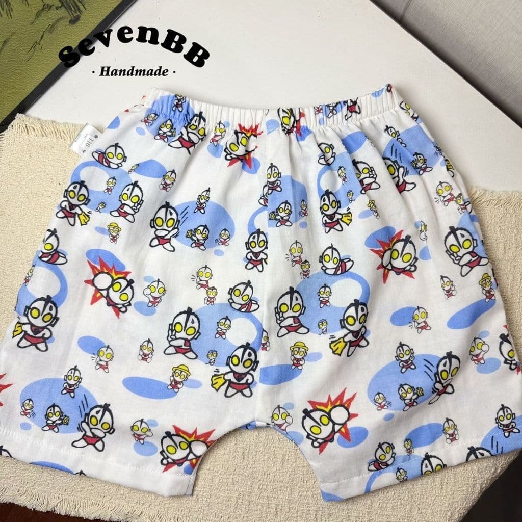 Menino Anime Ultraman Shorts De Algodão Verão Estilo Fino Crianças Soltas Calças Cinco Quartos Para Fralda Do Bebê Casa 