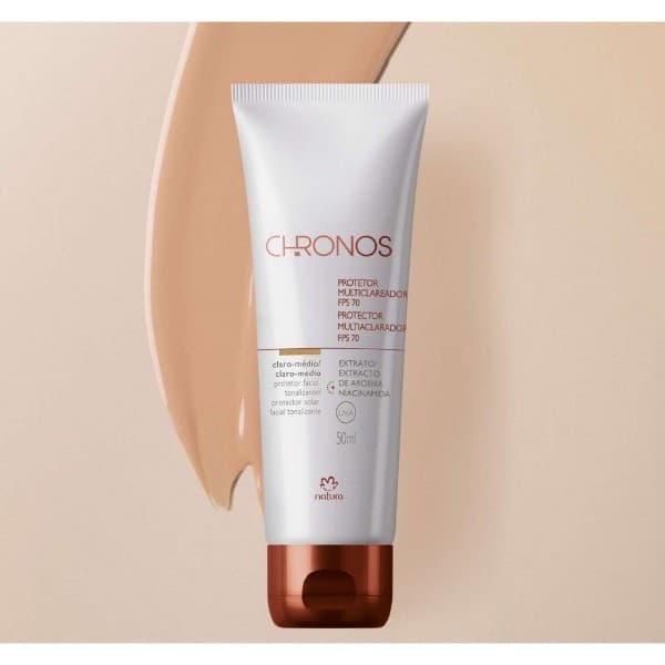 Natura Chronos Protetor Solar Iluminador Fps 70 50 ml-Médio Claro