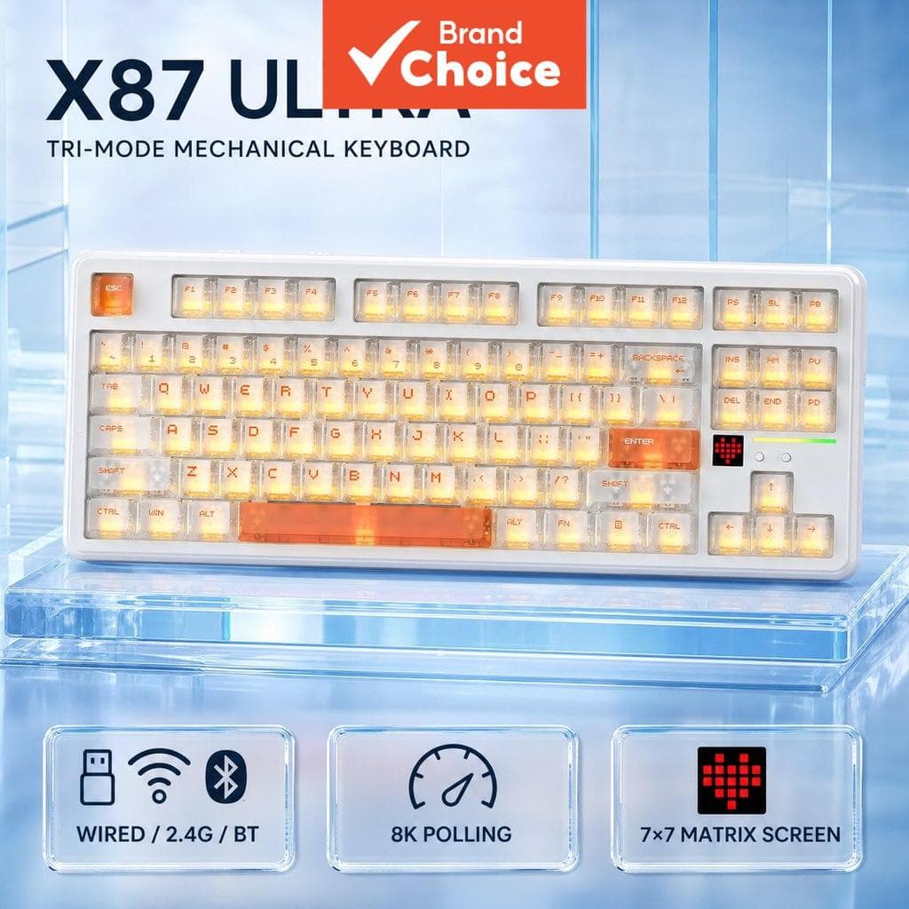 Teclado Mecânico de Jogos X87 ULTRA Mini USB, Interruptor de Jogos, Teclado Compacto, Teclas PBT, Perfil OEM, Teclado