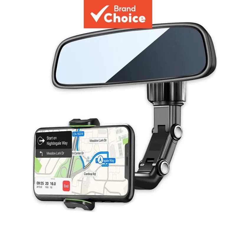 Suporte de telefone para carro Saimili espelho retrovisor giratório 360° montagem universal para iPhone Xiaomi Huawei