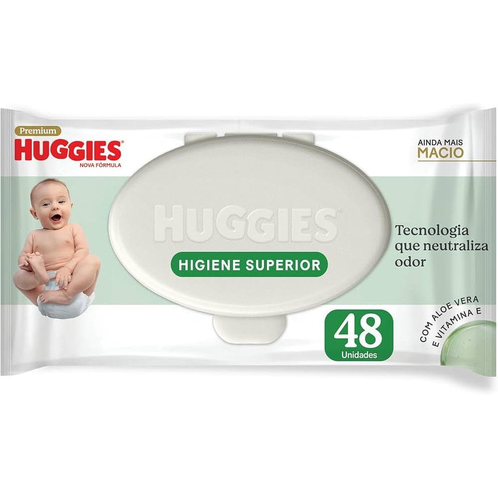 KIT 4 LENÇOS UMEDECIDOS HUGGIES HIGIENE SUPERIOR C/ 48