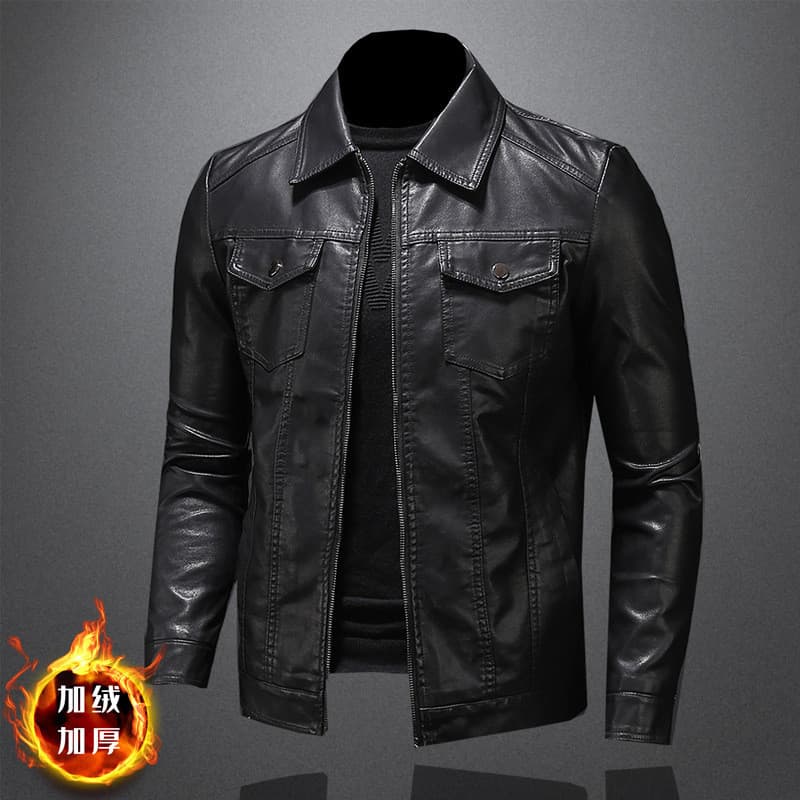 Outono inverno de meia-idade Casual jaqueta de couro masculino inventário genuíno pai masculino claro jaqueta de couro d