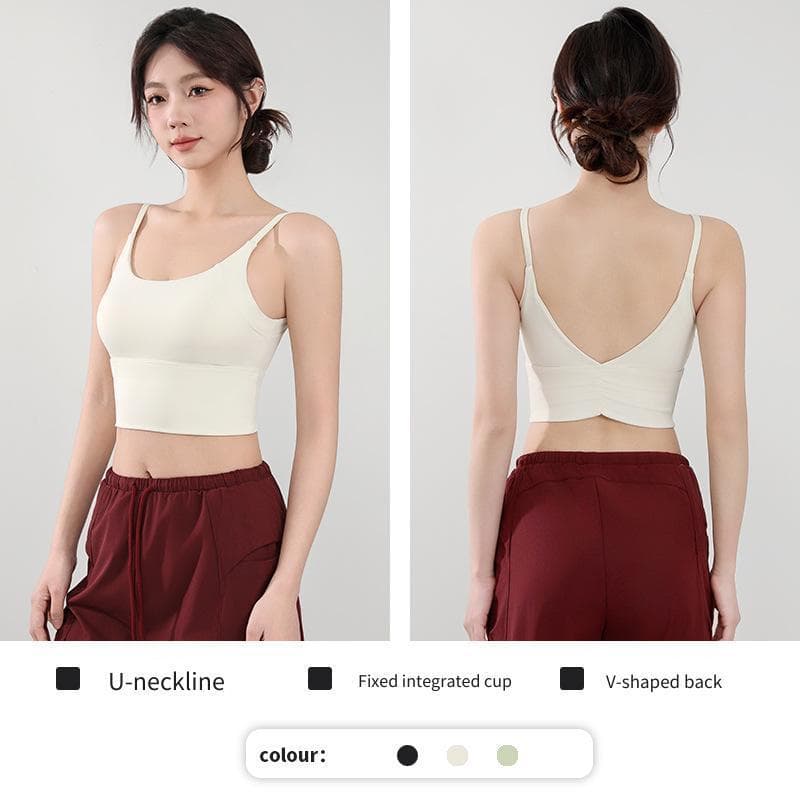 Roupa interior esportiva feminina copo fixo Fitness camisola Yoga Wear sutiã esportes roupa interior copo fixo estilo in