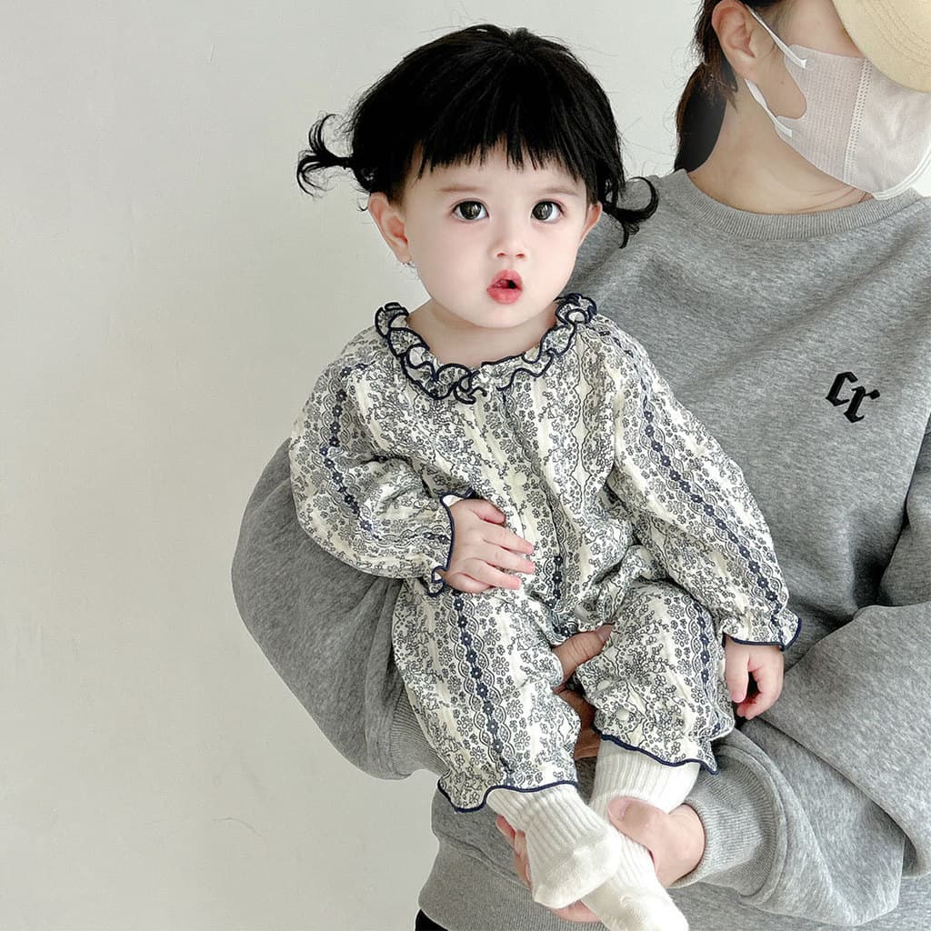 Mês inteiro roupas de bebê menina roupas de bebê primavera outono roupas recém-nascido macacão feminino bebê Retro Flora