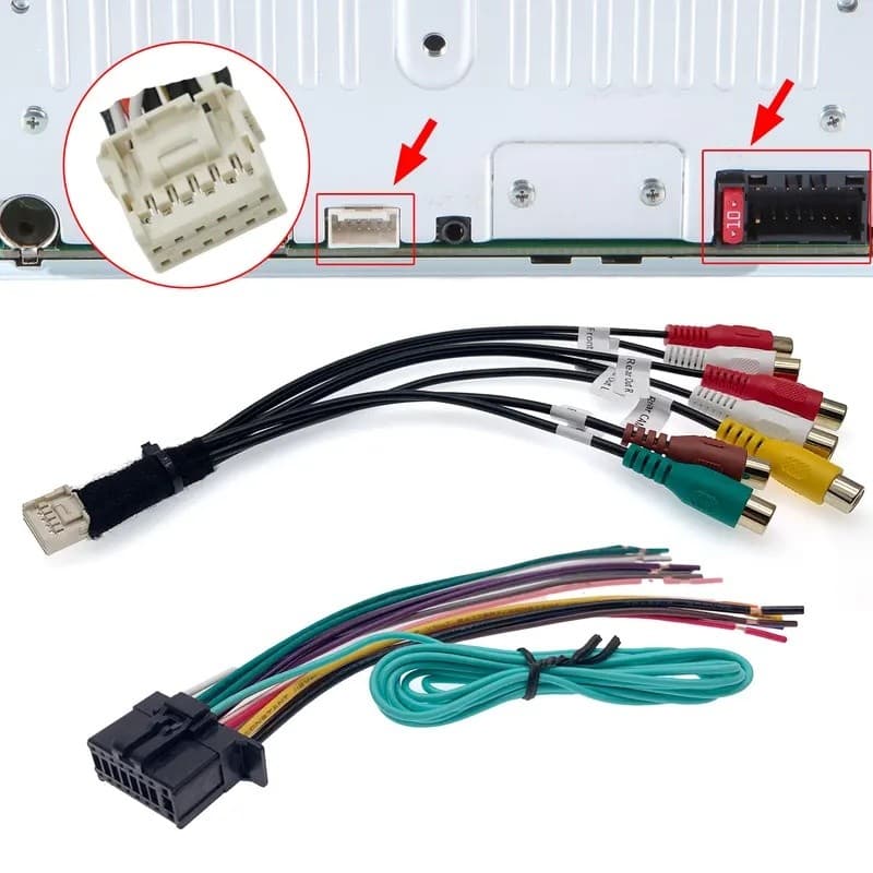 Fonte Da Câmera De Visão Traseira Do Carro RCA Sub Out Cabo Cablagem Para Rádio Pioneiro DMH-A240BT A241BT AVH AF555BT