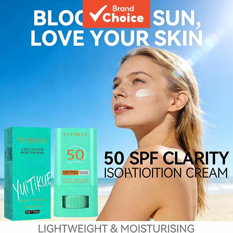 YUITIKUE Clarity Creme Protetor de Isolamento 50g Protetor Solar Stick FPS 50 Hidratante À Prova D'Água Para Rosto Corpo