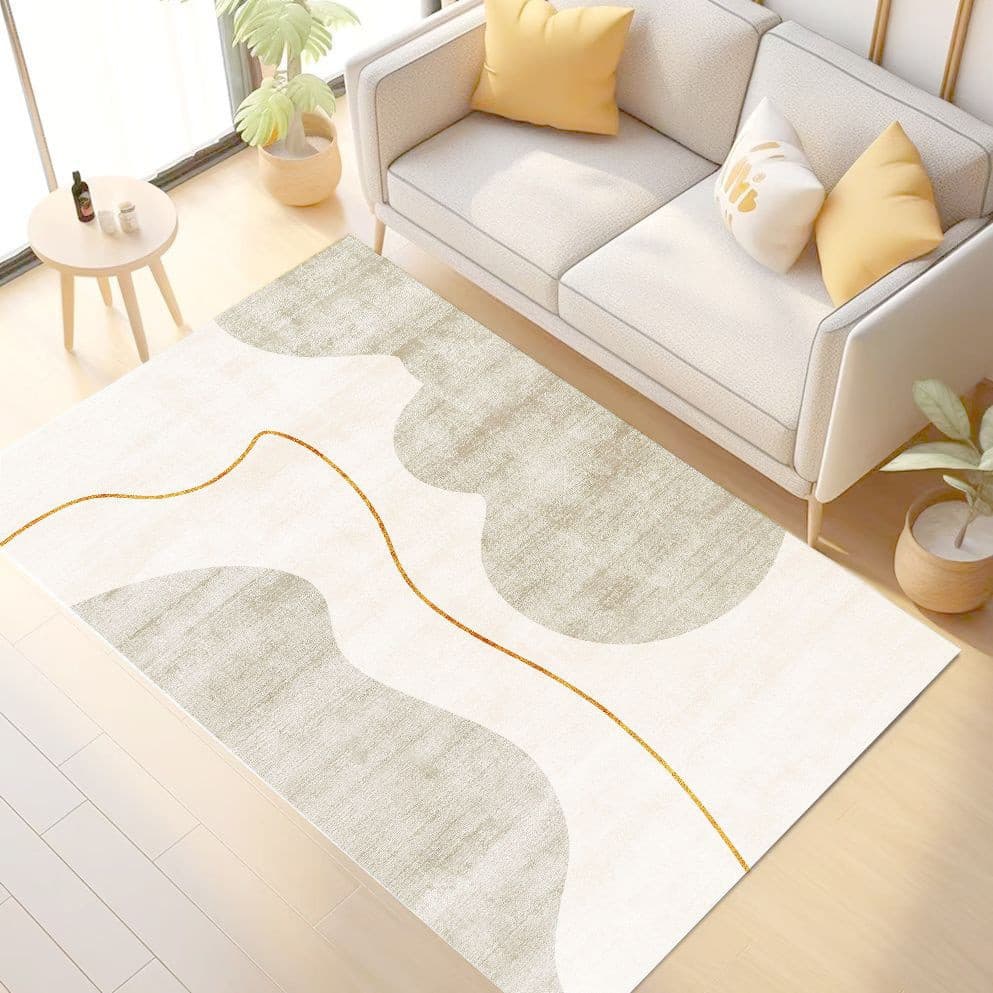 [Novo produto] moderno e simples tapete de lavagem inferior imitação de caxemira sala de estar tapete antiderrapante pod