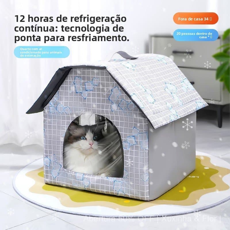 Nova casinha de verão para gatos e cães, cama refrescante dobrável, casa de ar condicionado para gatos, casa para pets c