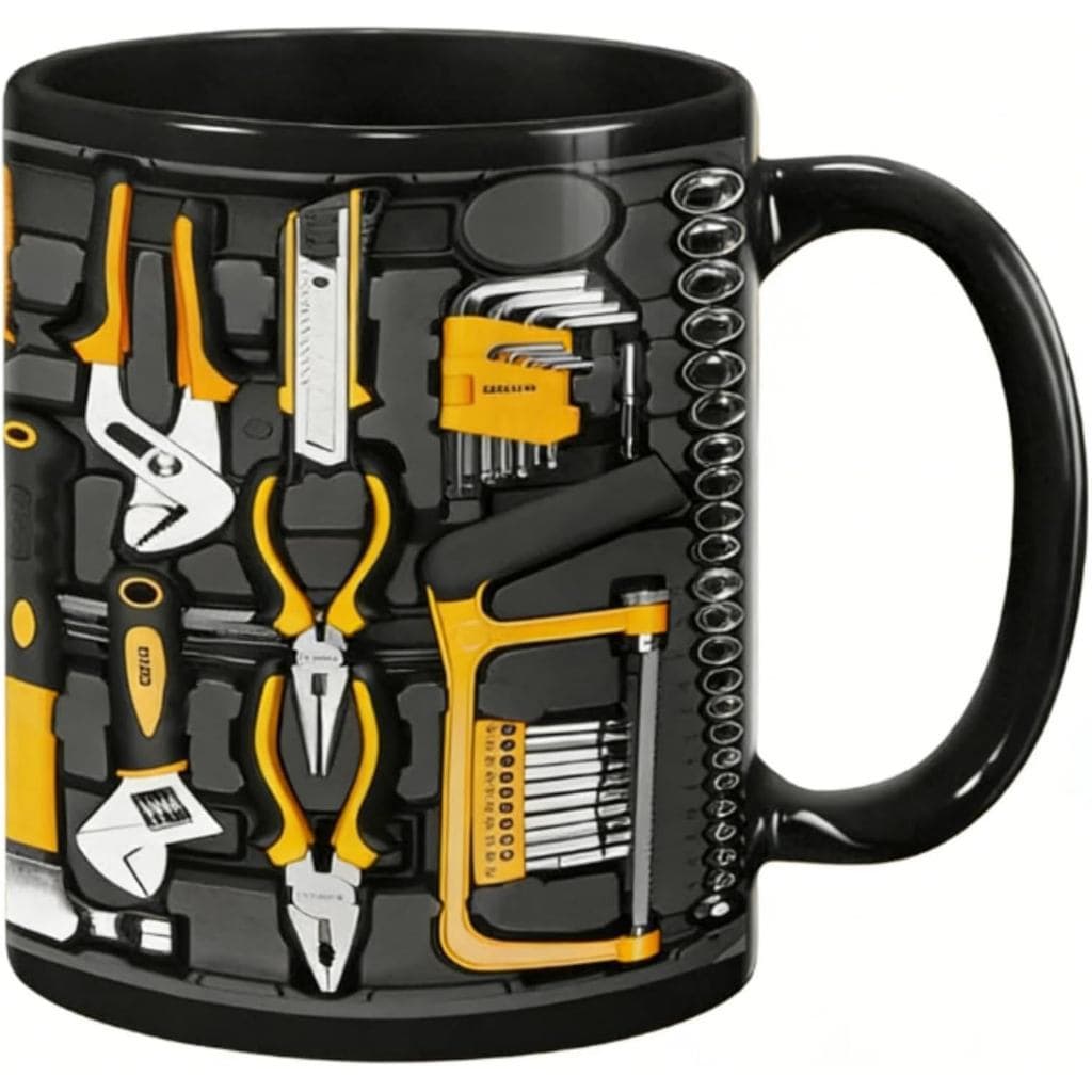 Conjunto de xícaras de café com caixa de ferramentas mecânicas 3D, xícara de café com caixa de ferramentas mecânicas, xí