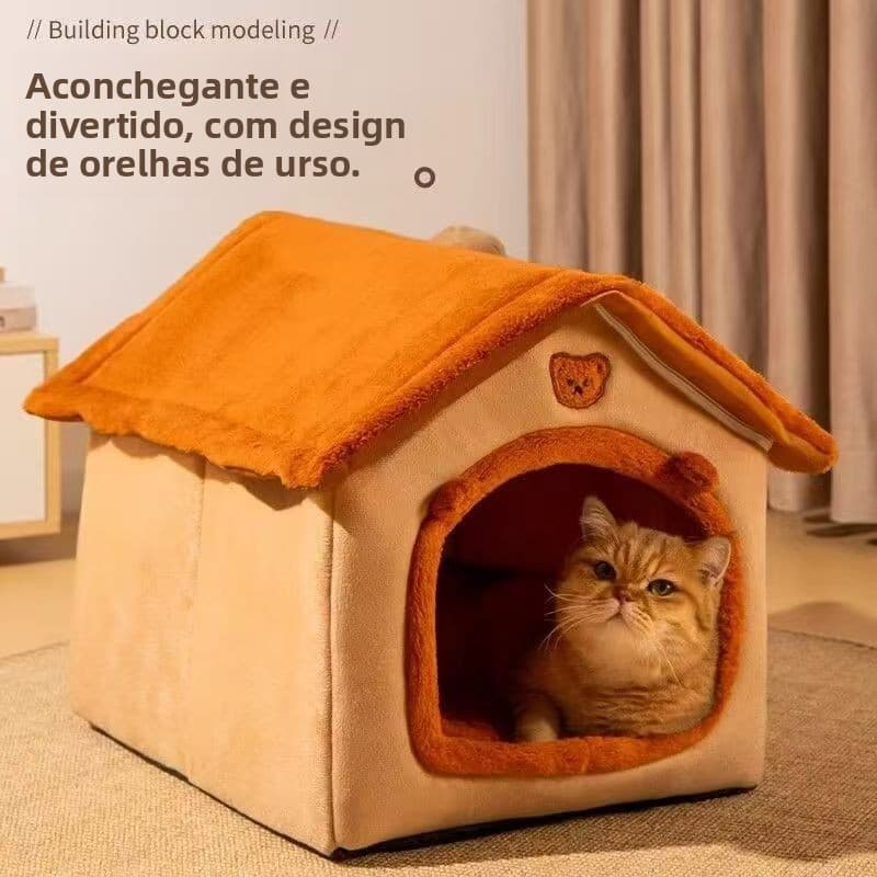🔹Em alta🔹Casinha de inverno para animais de estimação, casa fechada universal para gatos, casinha para cães com capa re