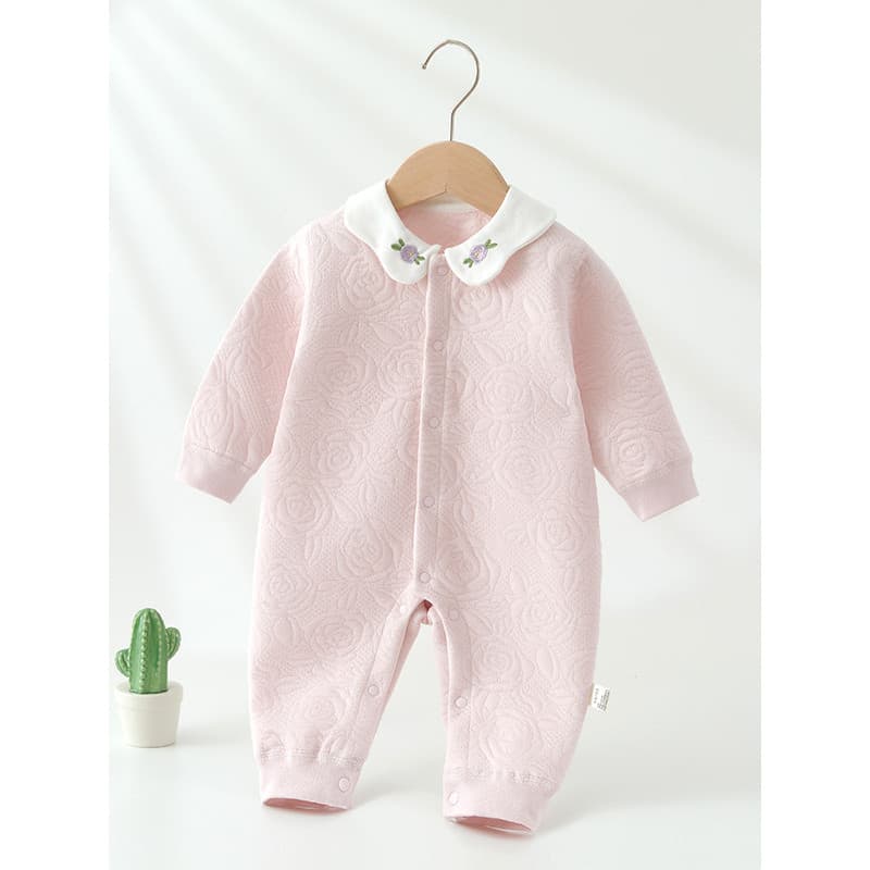 Bebê macacão bebê menina três camadas quente 40g acolchoado macacão princesa inverno engrossado menina Base roupas