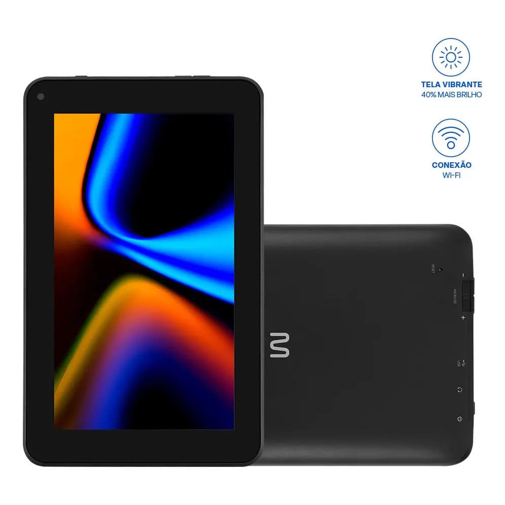 Tablet M7 Multi Wi-fi 2gb Ram 32gb 7 Pol. Android 13 Nb390 Cor Preto