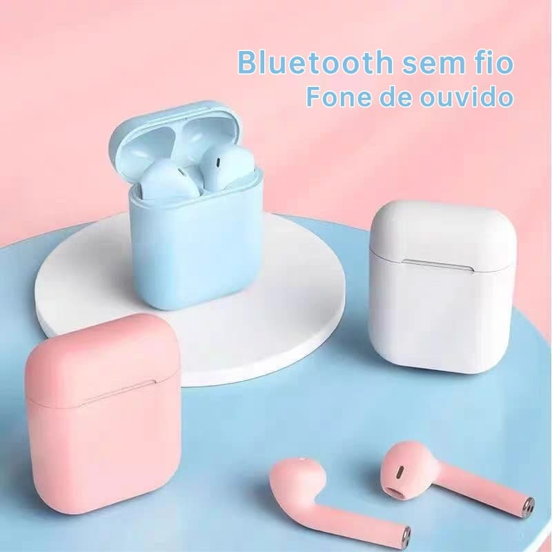 Fone de ouvido Bluetooth i12 TWS Sem Fio Estéreo Intra-Auricular Com Microfone Para Jogos/Esportes
